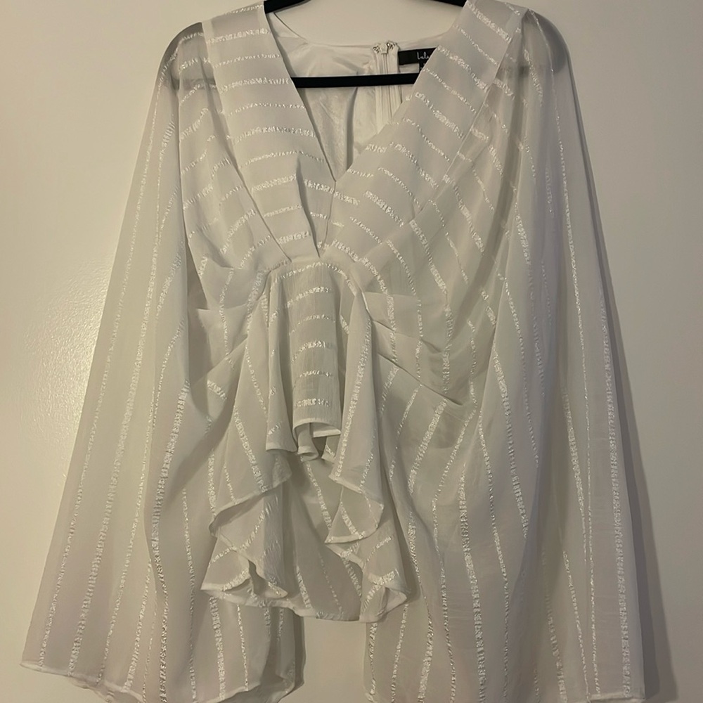 Lulus White Draped Top Size Medium
